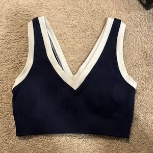 Aerie navy and white sports bra